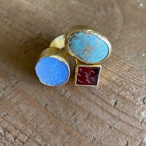 Ottoman style 3 stone ring from Turkey